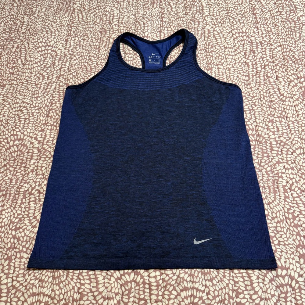 Nike Women's Navy Blue Seamless Racerback Tank Top